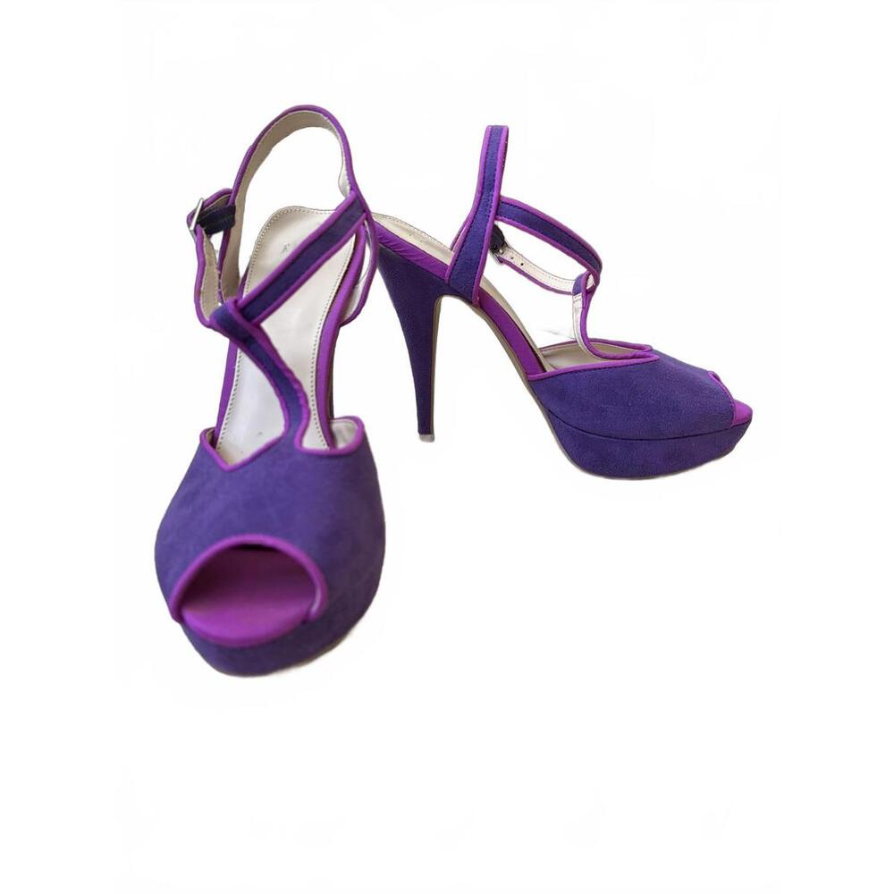 Purple High Heel Platform with Strappy Design size 8.5